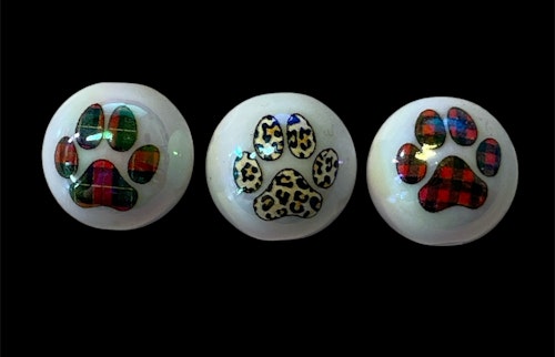 Akrylpärla med tassar, 16mm - 3 st