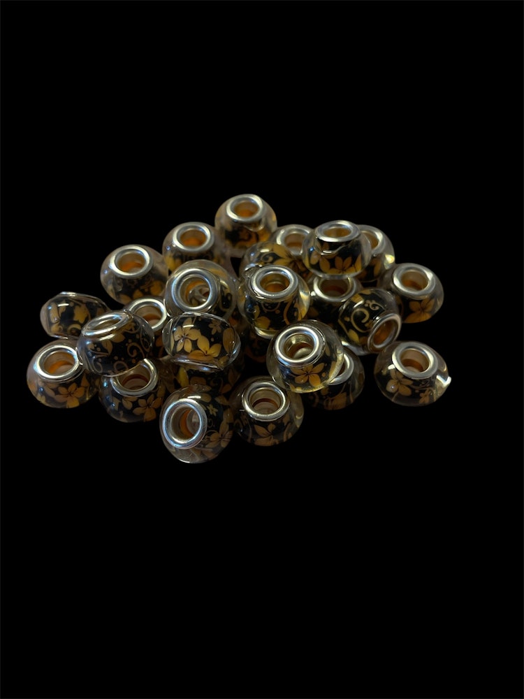 Akrylpärla med stort hål, mix, 9x14mm - 20st