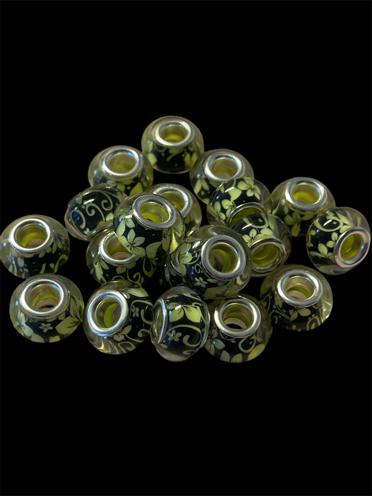 Akrylpärla med stort hål, mix, 9x14mm - 20st