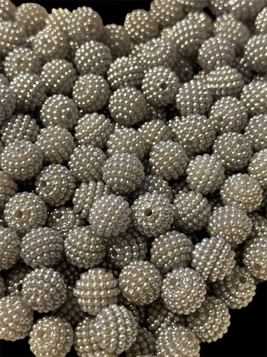 Bärpärla, 10mm, grå - 50st