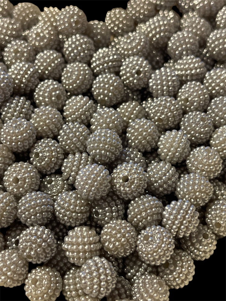 Bärpärla, 10mm, grå - 50st