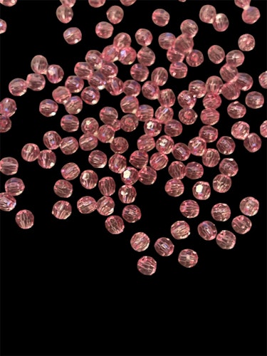 Facetterad, 6mm, rosa - 100st