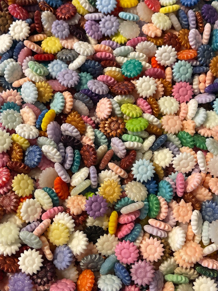 Solrosformade vaxpärlor, mix - 100st