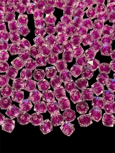 Kantig pärla i pärla, 10mm, fuchsia - 50st