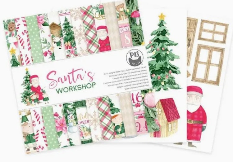 P13 Paper pad - Santas workshop (15x15cm)