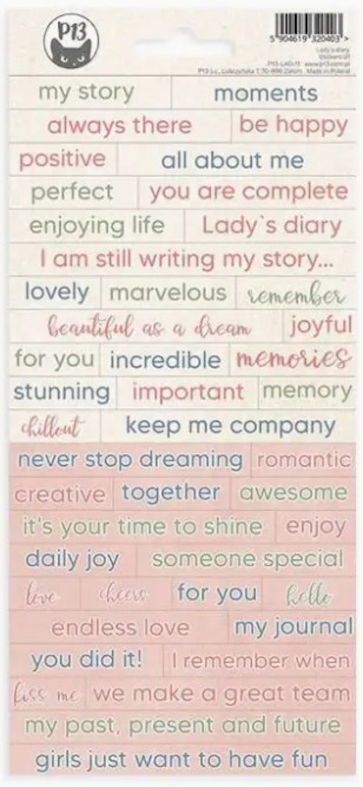 P13 Stickers - Lady´s diary