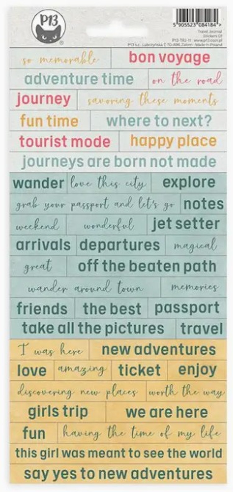 P13 Stickers - Travel journal