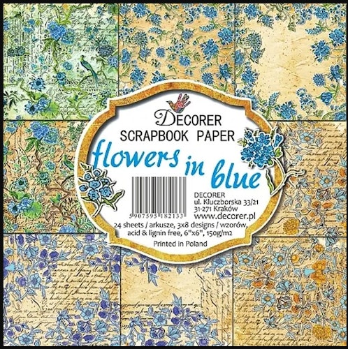 Decorer - Flowers in blue (15x15cm)