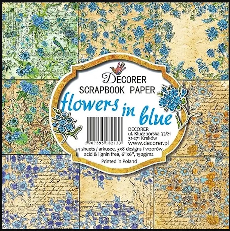 Decorer - Flowers in blue (15x15cm)