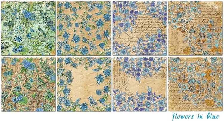 Decorer - Flowers in blue (15x15cm)