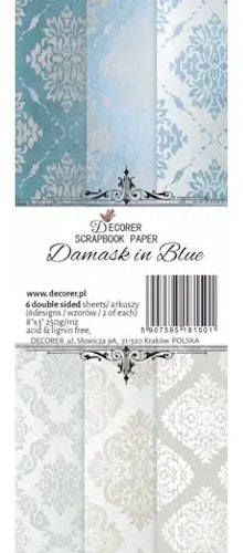 Decorer - Damask in blue (7x20cm)