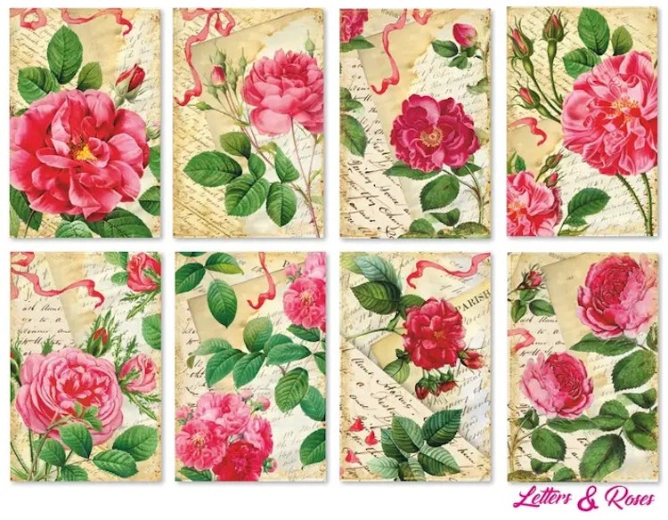 Decorer Mini - Letters and roses (7x10,8cm)