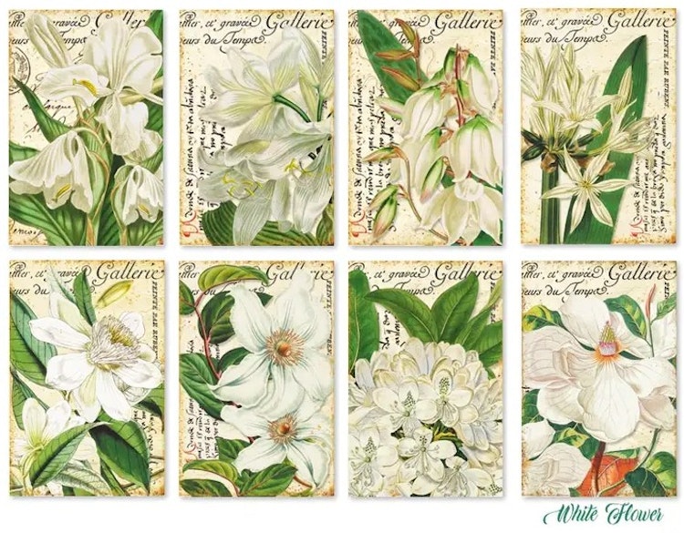 Decorer Mini - White flower (7x10,8cm)