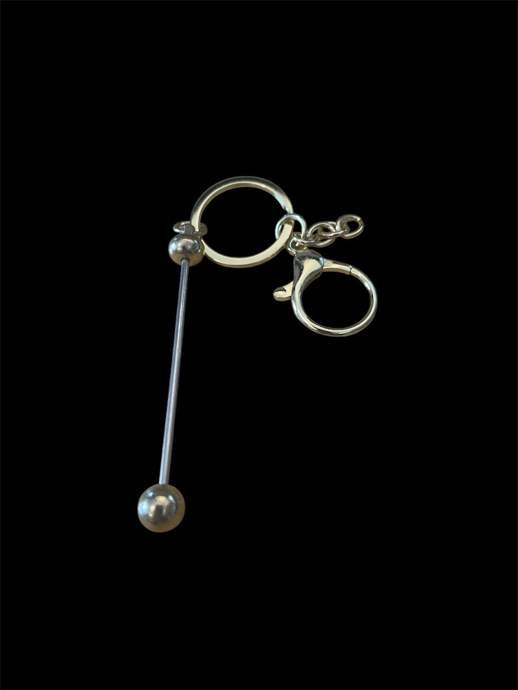Pärlbar nyckelring - guld