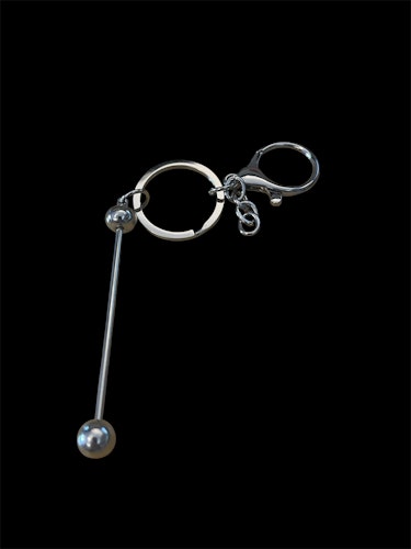 Pärlbar nyckelring - silver
