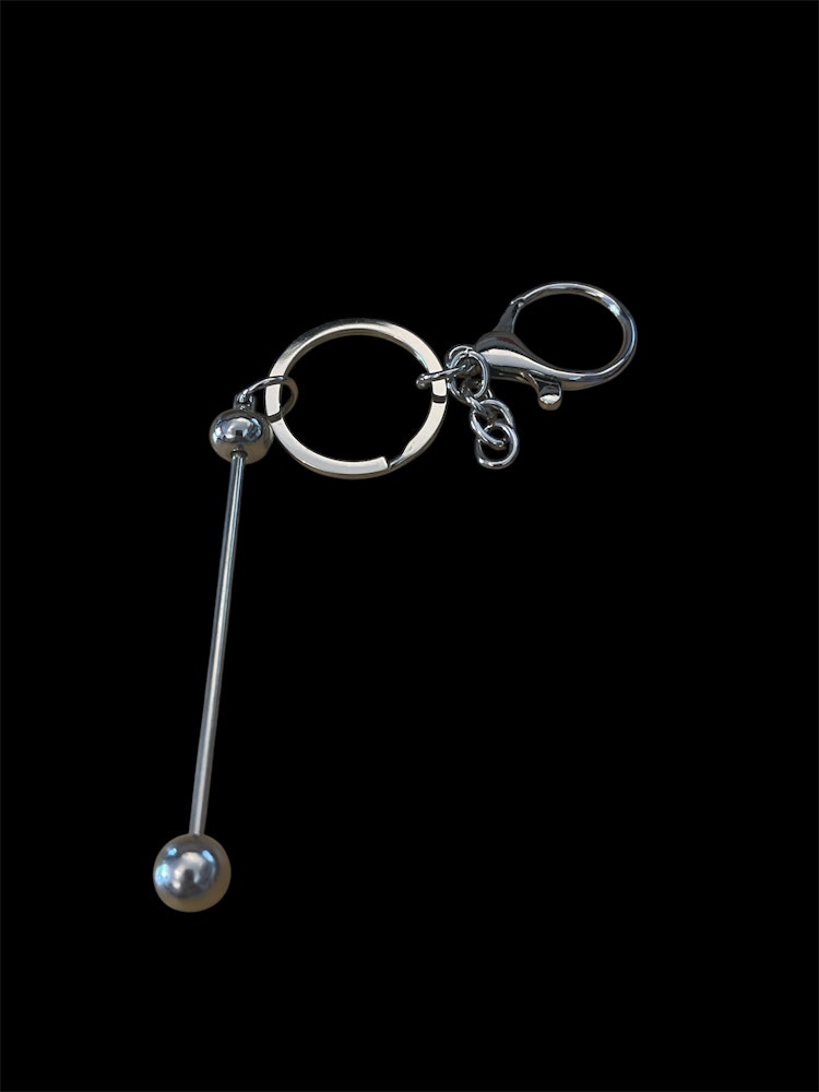 Pärlbar nyckelring - silver