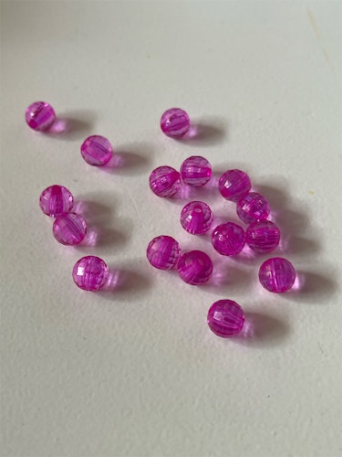 Transparent multi-facetterad, rosenröd, 8mm - 50 st