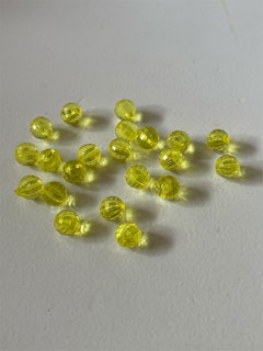 Transparent multi-facetterad, gul, 8mm - 50 st