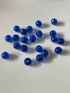 Transparent multi-facetterad, blå, 8mm - 50 st
