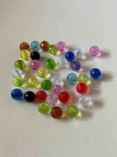 Transparent multi-facetterad, mix, 8mm - 50 st