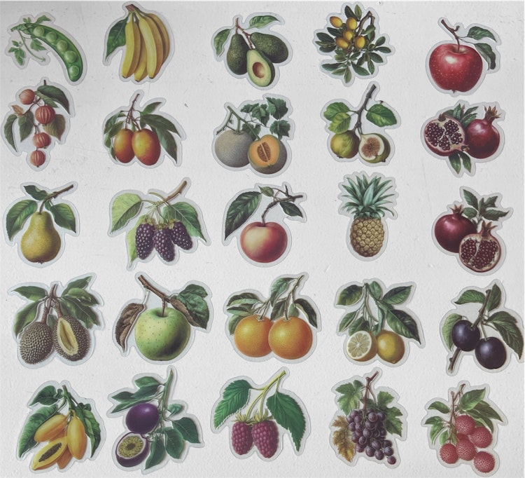 Klistermärken - Frukt & grönt - 25st