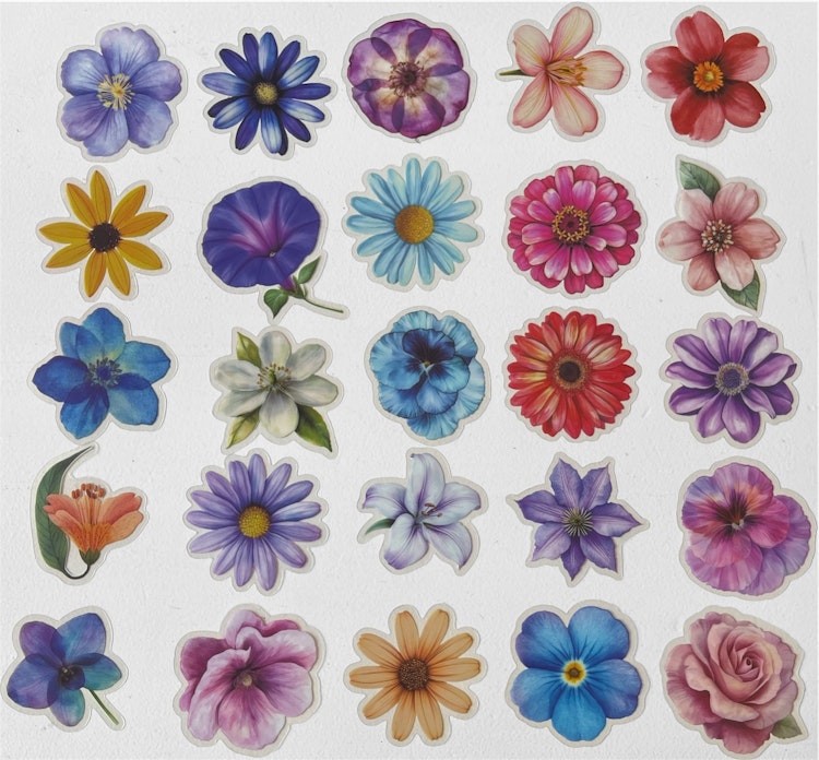 Klistermärken - Blommor - 25st
