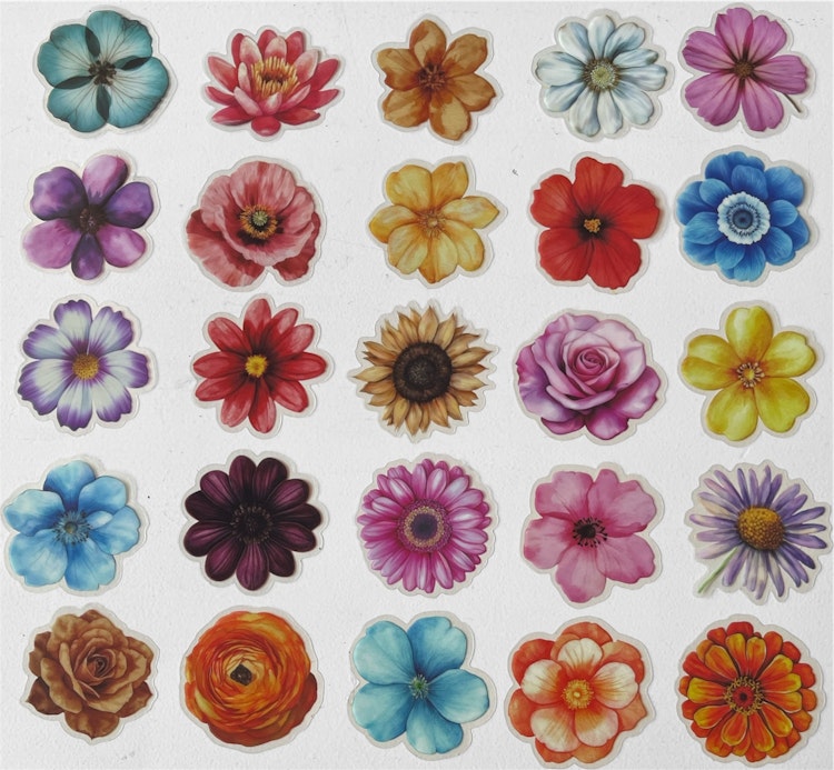 Klistermärken - Blommor - 25st