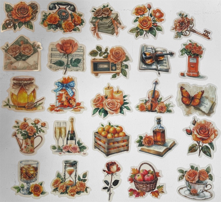 Klistermärken - Orange mix - 25st