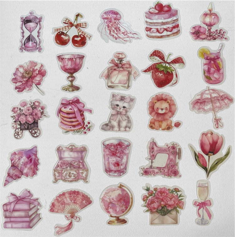 Klistermärken - Rosa dröm - 25st