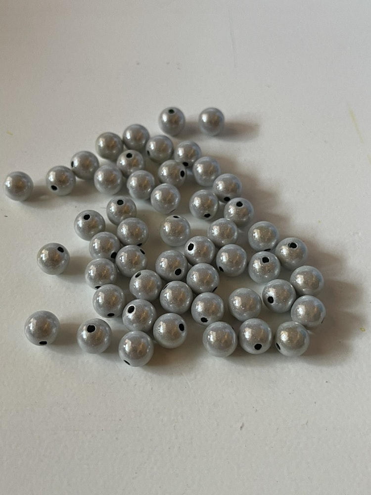 Reflexpärlor, grå, 8mm - 50 st