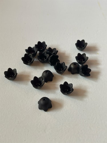 Svarta pärlhattar, 10x7mm - 25st