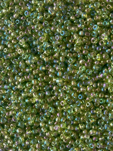 Glaspärla, ljusgrön, 2mm - 20g - Ca 1700st