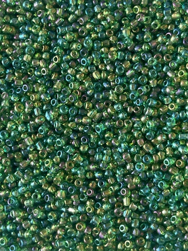 Glaspärla, mörkgrön, 2mm - 20g - Ca 1700st