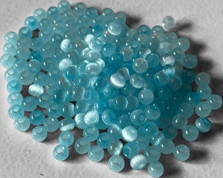 Glaspärla, cat-eye, blå, 4mm - 100st