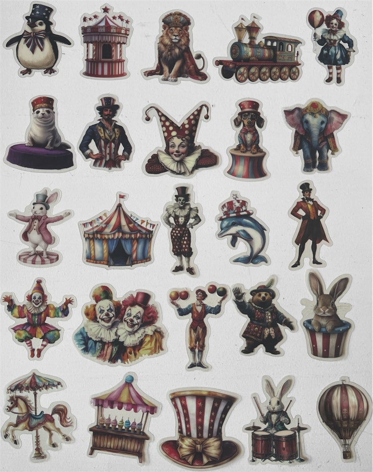 Klistermärken - Circus-tema - 25st
