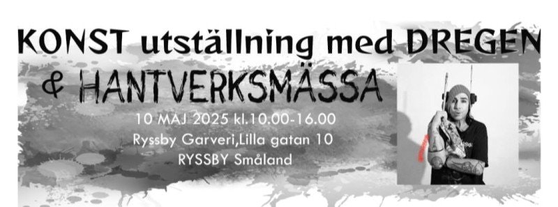 Konstutställning med Dregen - och hantverksmässa - i Ryssby, Småland.
