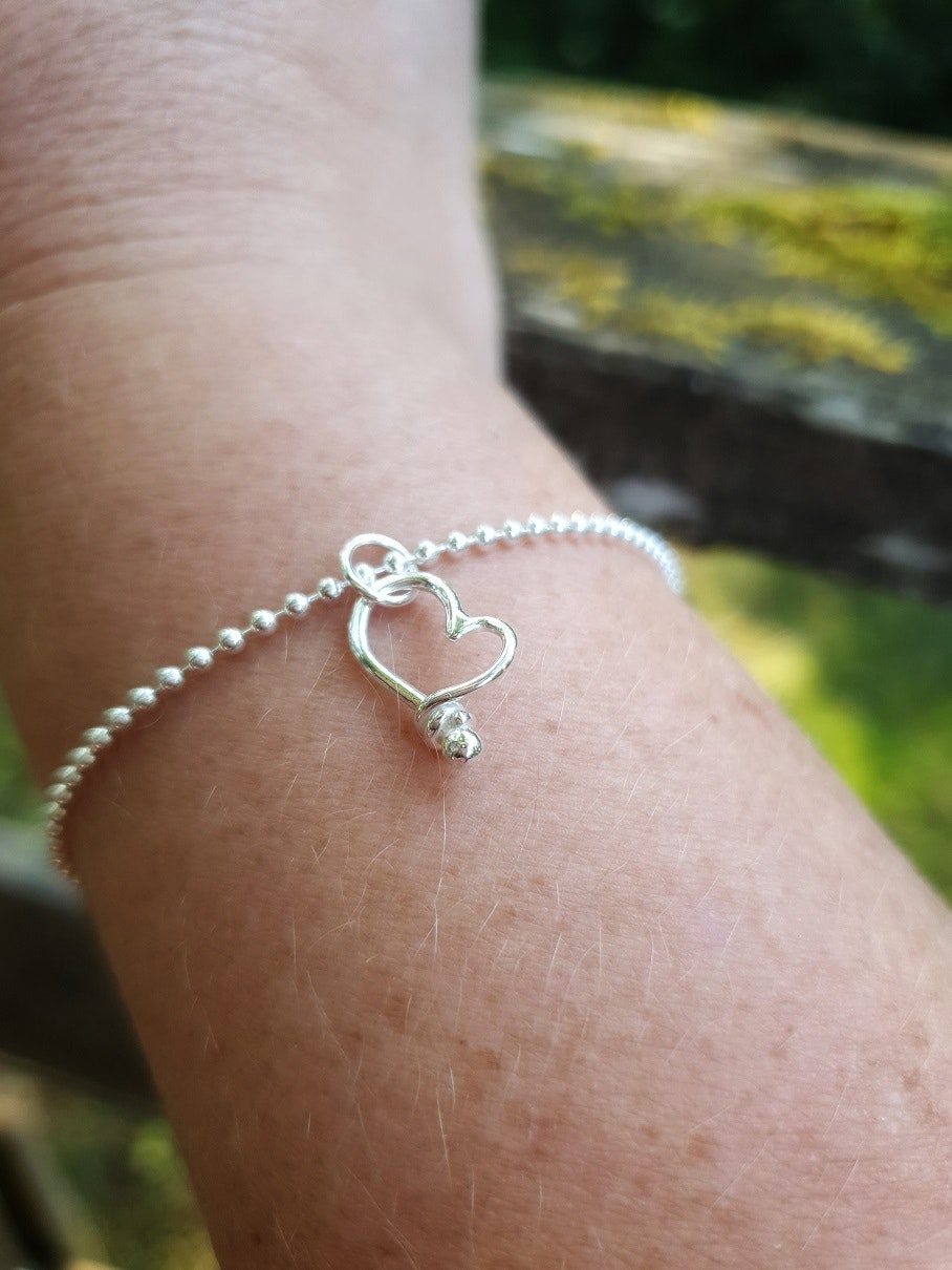 Lilla Hjärtat Silverarmband/fotlänk