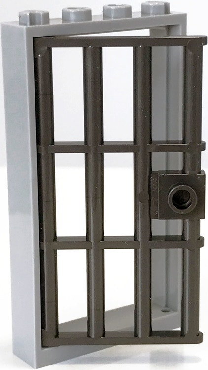 Fängelse / gallerdörr med dörrkarm (Pearl Dark Gray / Medium Stone Gray)