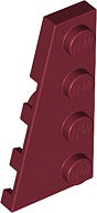 Left Plate 2 x 4 with angle (Dark Red)
