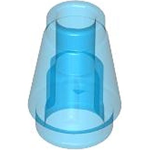 Cone Small 1 x 1 Transparent (Transparent Dark Blue)