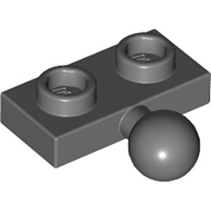 Plate 1 x 2 Ball Ø5.9 Middle (Dark Stone Gray)