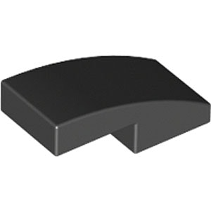 Plate with Bow 1 x 2 x 2/3 (Black)