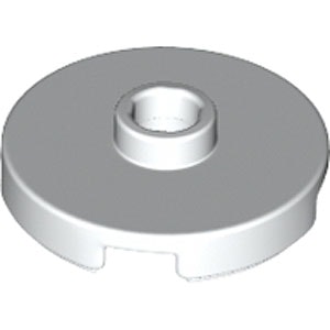 Plate Round with 1 Knob (White)