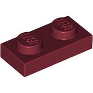 Plate 1 x 2 (Dark Red)