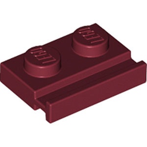 Plate 1 x 2 with Slide (Dark Red)