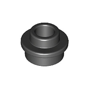 Plate round 1 x 1 with Throughg. Hole (Black)