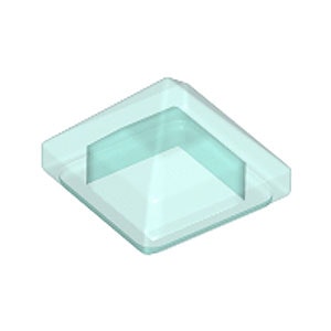 Pyramid Ridged Slope 1 x 1 x 2/3 (Transparent Light Blue)