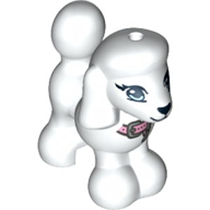 Dog Poodle with Hole for Bow (White)