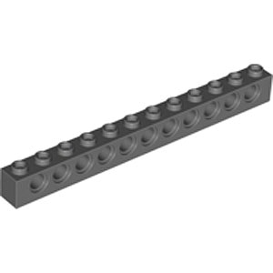Technic Brick 1 x 12 Ø4,9 (Dark Stone Gray)