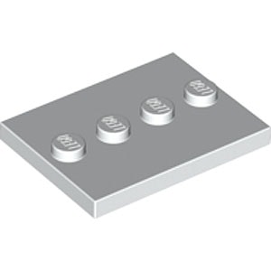 Plate 3 x 4 with 4 Knobs (White)